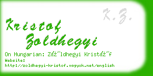 kristof zoldhegyi business card